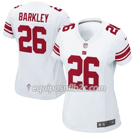 Camiseta Mujer NFL New York Giants Saquon Barkley 26 Nike Blanco 